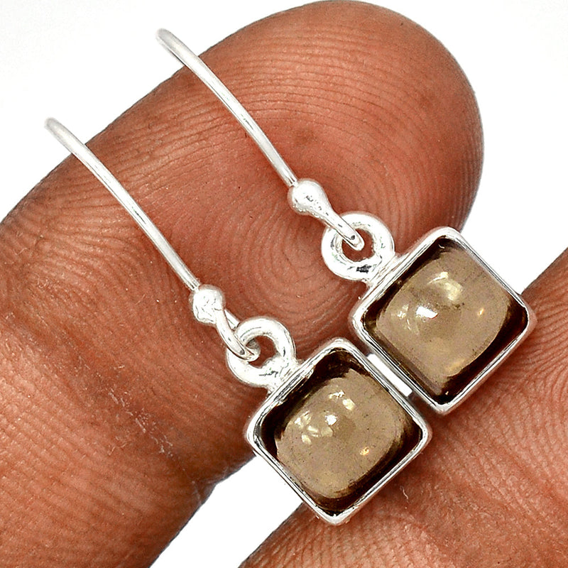 1" Smokey Quartz Cabochon Earrings - SMCE168
