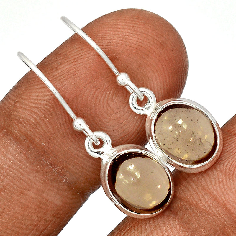 1.2" Smokey Quartz Cabochon Earrings - SMCE171