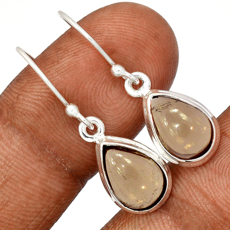 1.2" Smokey Quartz Cabochon Earrings - SMCE174