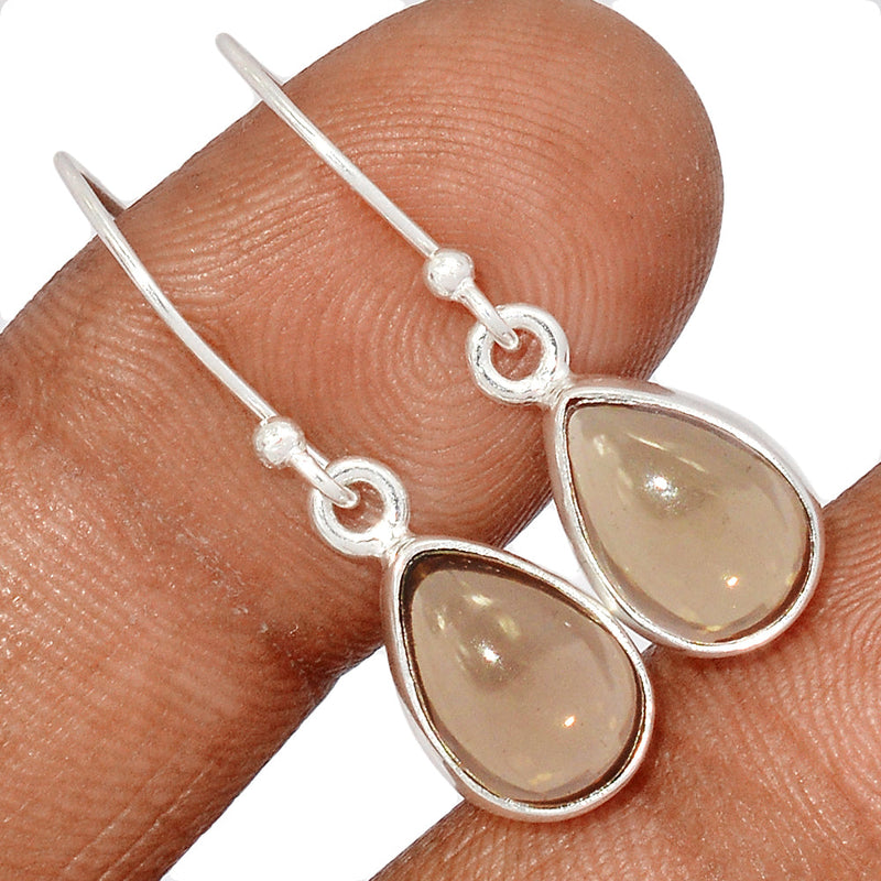 1" Smokey Quartz Cabochon Earrings - SMCE181