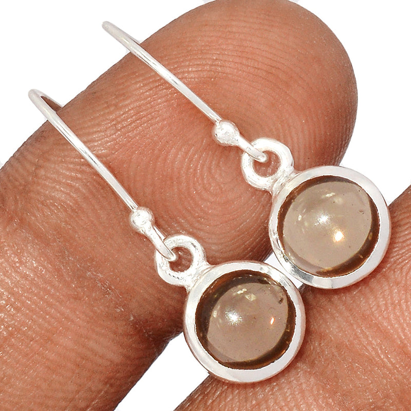 1.1" Smokey Quartz Cabochon Earrings - SMCE188