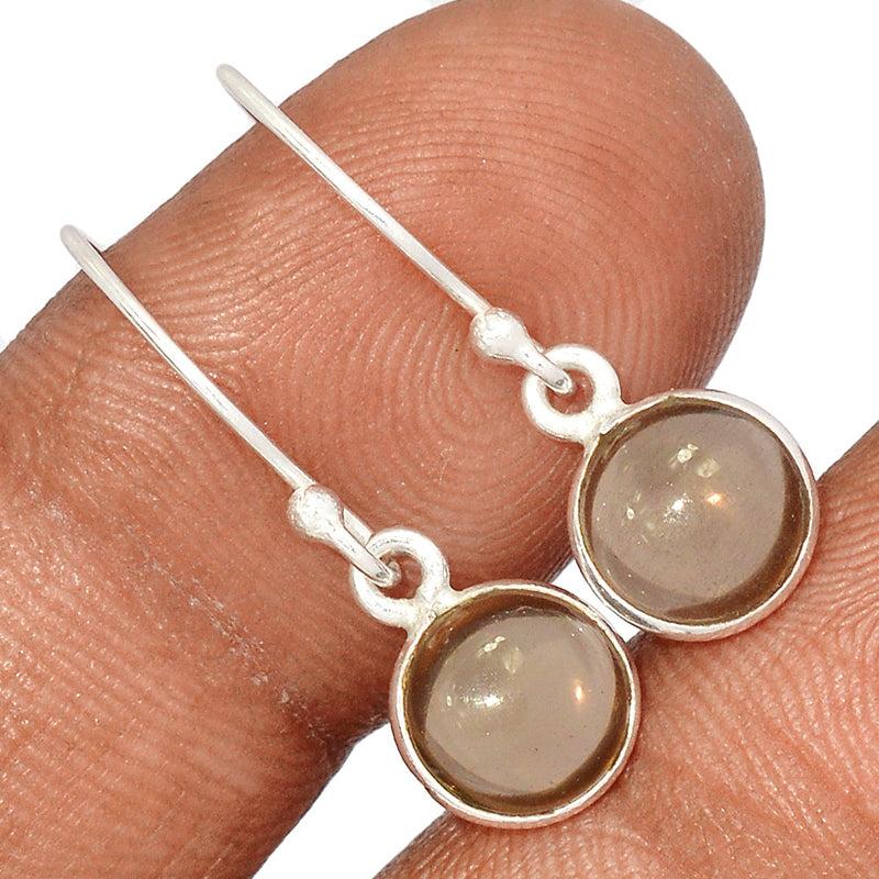 1" Smokey Quartz Cabochon Earrings - SMCE201