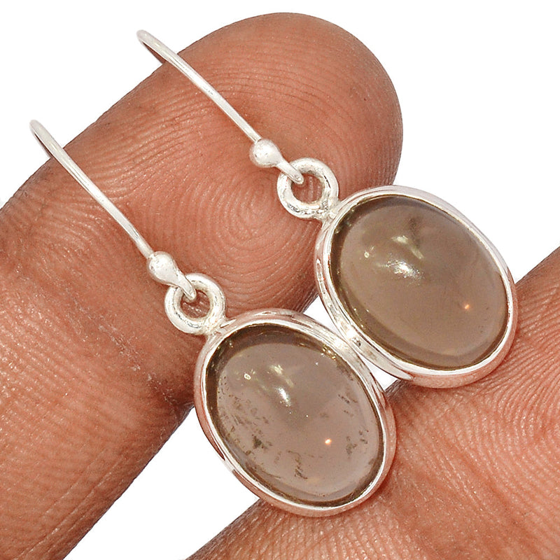 1.3" Smokey Quartz Cabochon Earrings - SMCE203