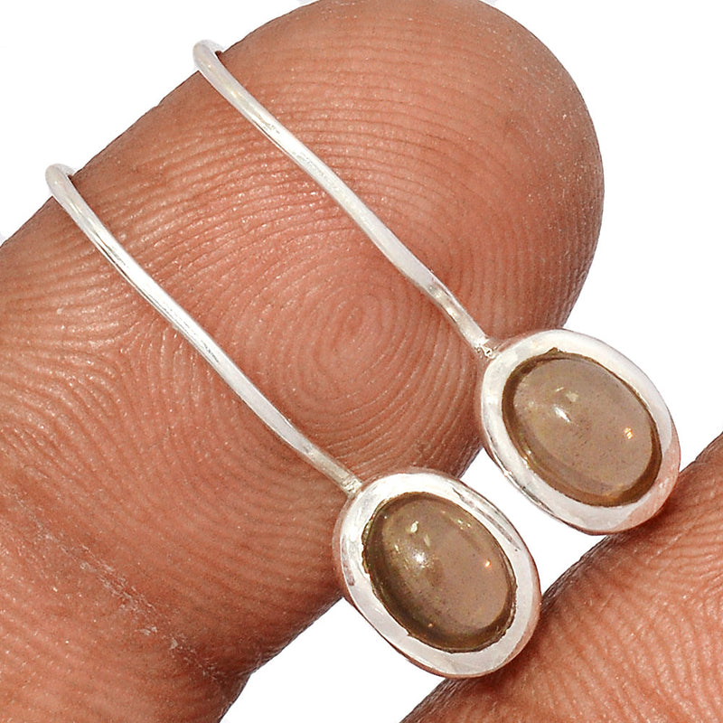 1" Smokey Quartz Cabochon Earrings - SMCE204