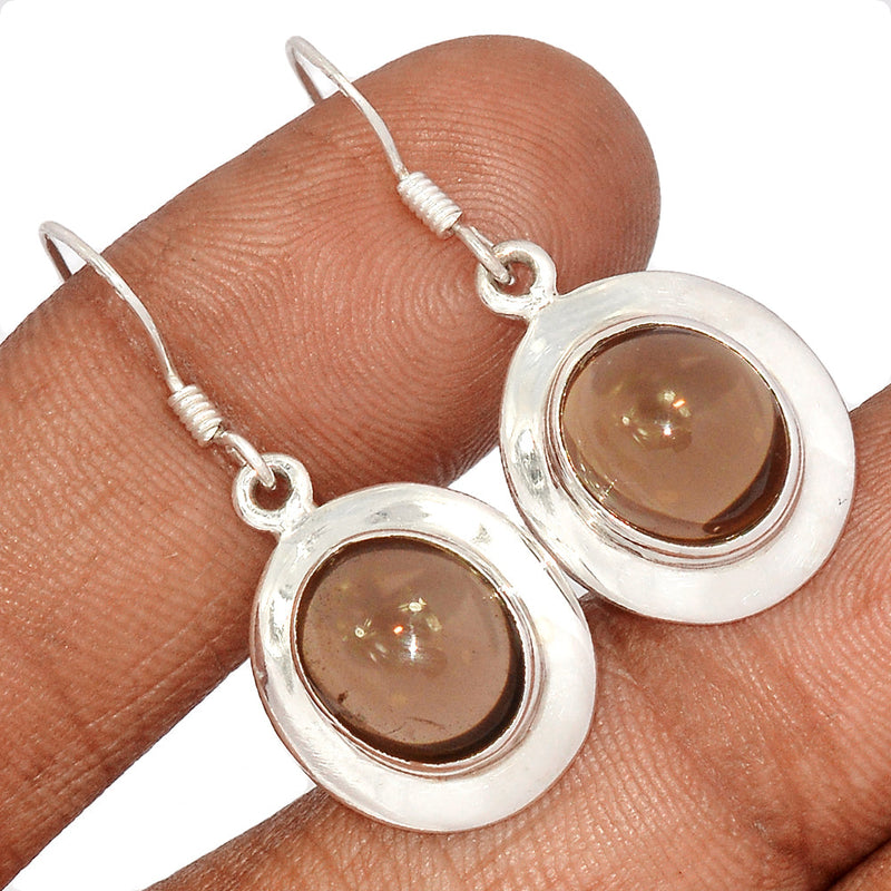 1.5" Diva - Smokey Quartz Cabochon Earrings - SMCE208