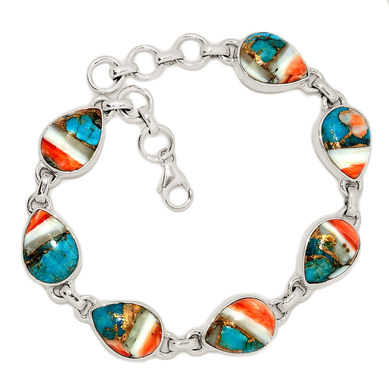 8.5" Spiny Oyster Arizona Turquoise Bracelets - SOTB34