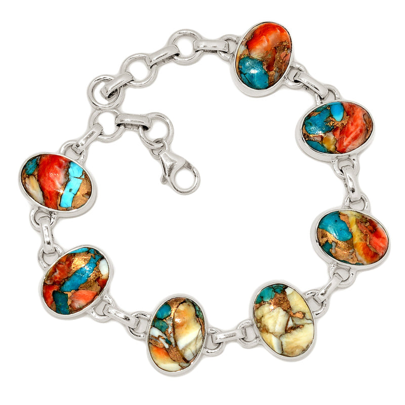 8.2" Spiny Oyster Arizona Turquoise Bracelets - SOTB42