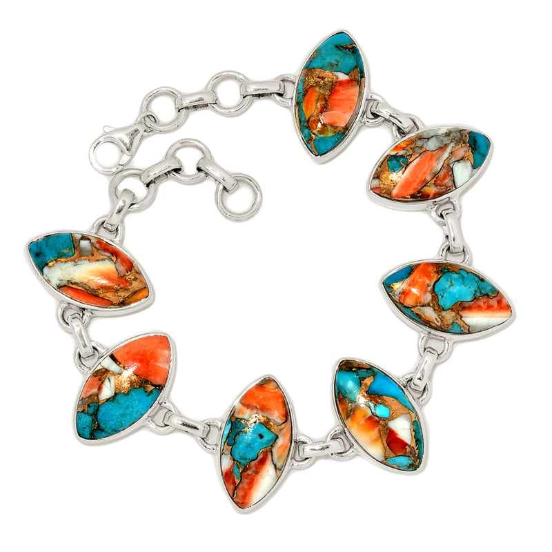 8.2" Spiny Oyster Arizona Turquoise Bracelets - SOTB43