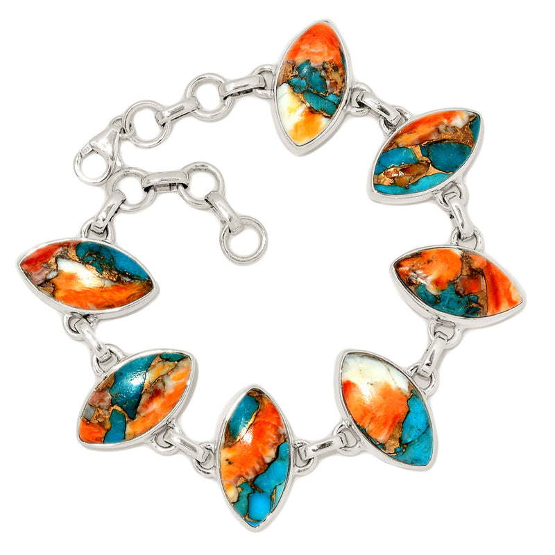 8.5" Spiny Oyster Arizona Turquoise Bracelets - SOTB46