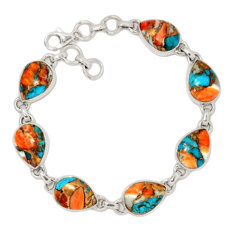 8.1" Spiny Oyster Arizona Turquoise Bracelets - SOTB53