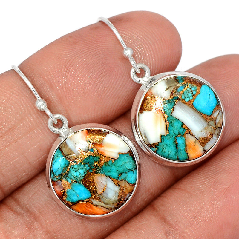 1.3" Spiny Oyster Arizona Turquoise Earrings - SOTE746