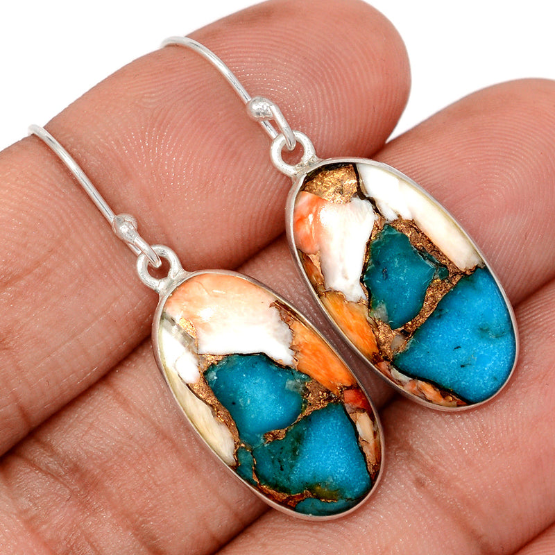 1.6" Spiny Oyster Arizona Turquoise Earrings - SOTE798