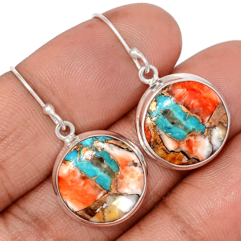 1.3" Spiny Oyster Arizona Turquoise Earrings - SOTE859