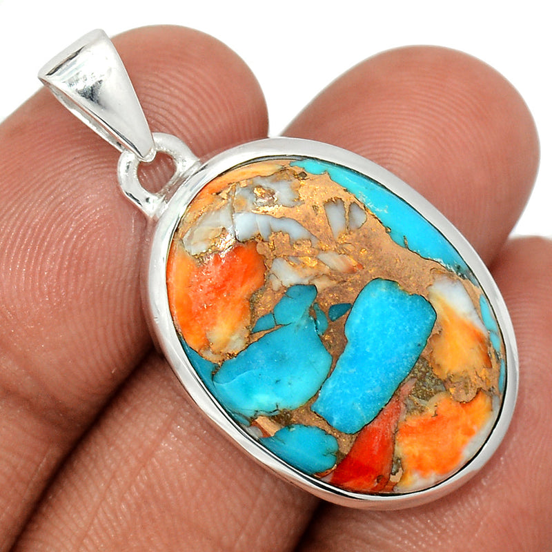 1.5" Spiny Oyster Arizona Turquoise Pendants - SOTP1227