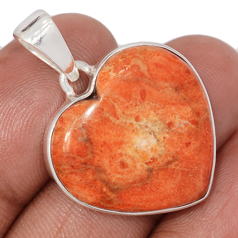 1.3" Heart - Sponges Coral Pendants - SPCP159