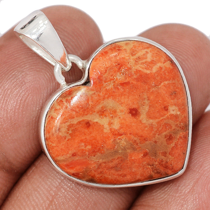 1.3" Heart - Sponges Coral Pendants - SPCP179