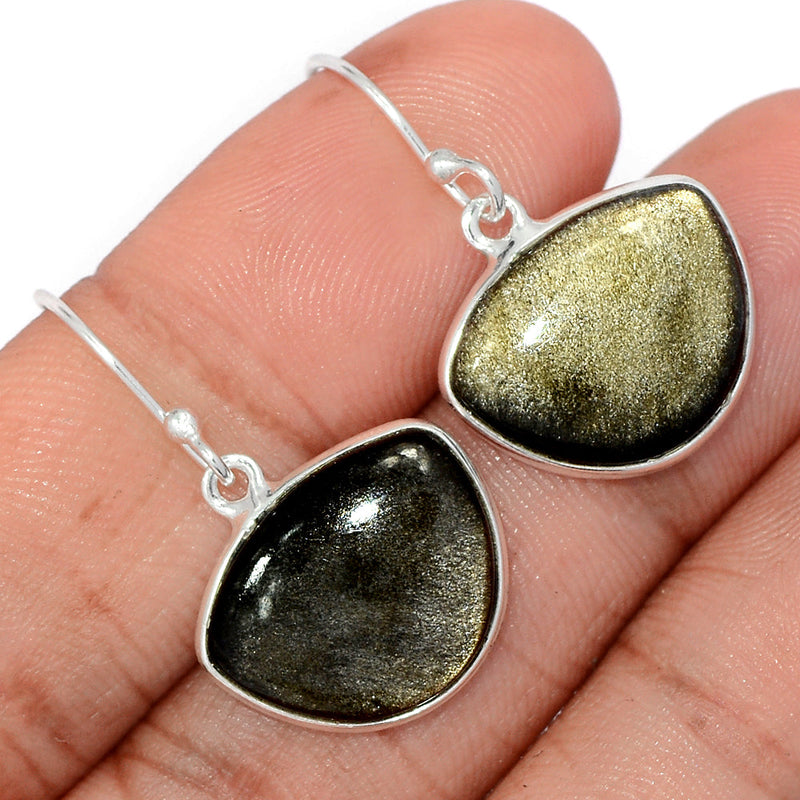 1.2" Silver Sheen Obsidian Earrings - SSOE53