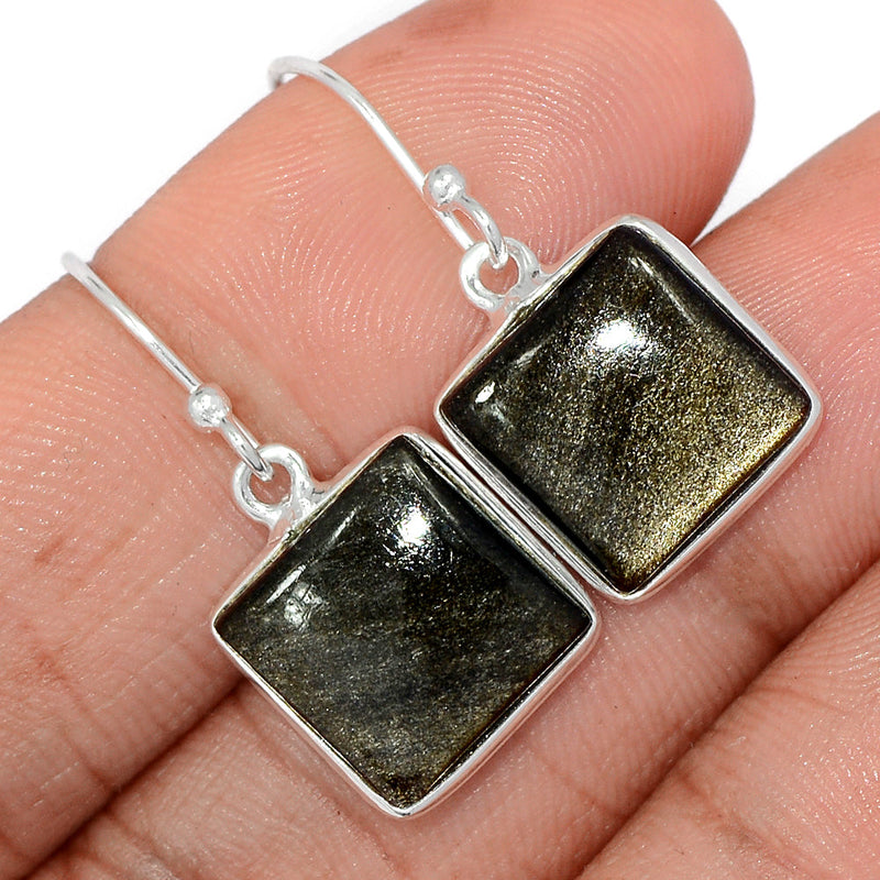 1.2" Silver Sheen Obsidian Earrings - SSOE55