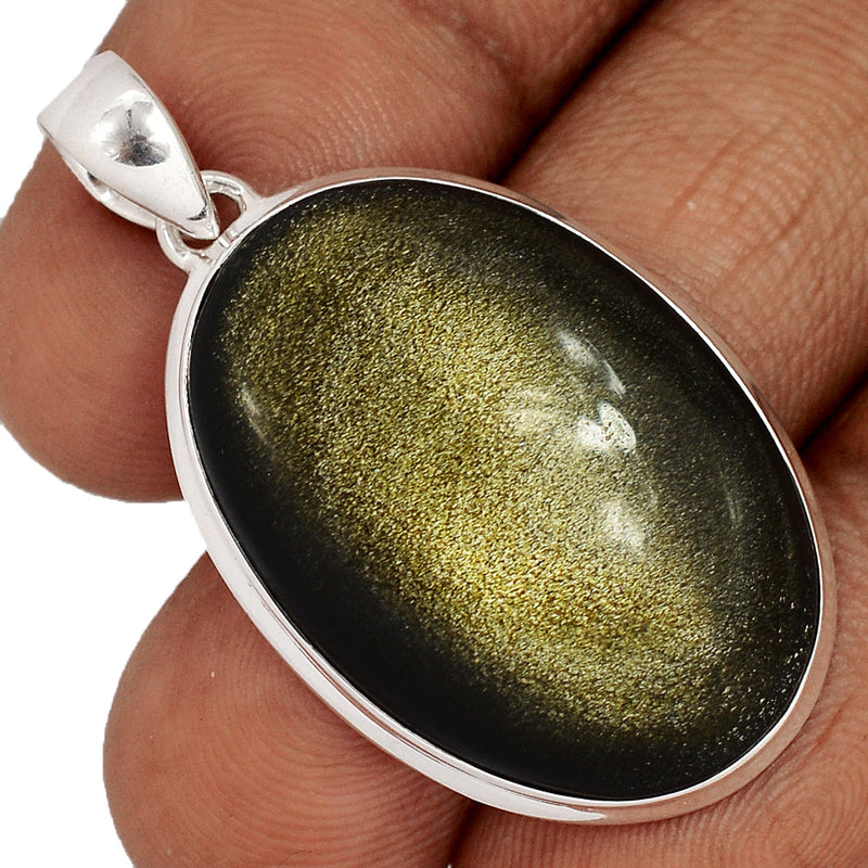 1.7" Silver Sheen Obsidian Pendants - SSOP217