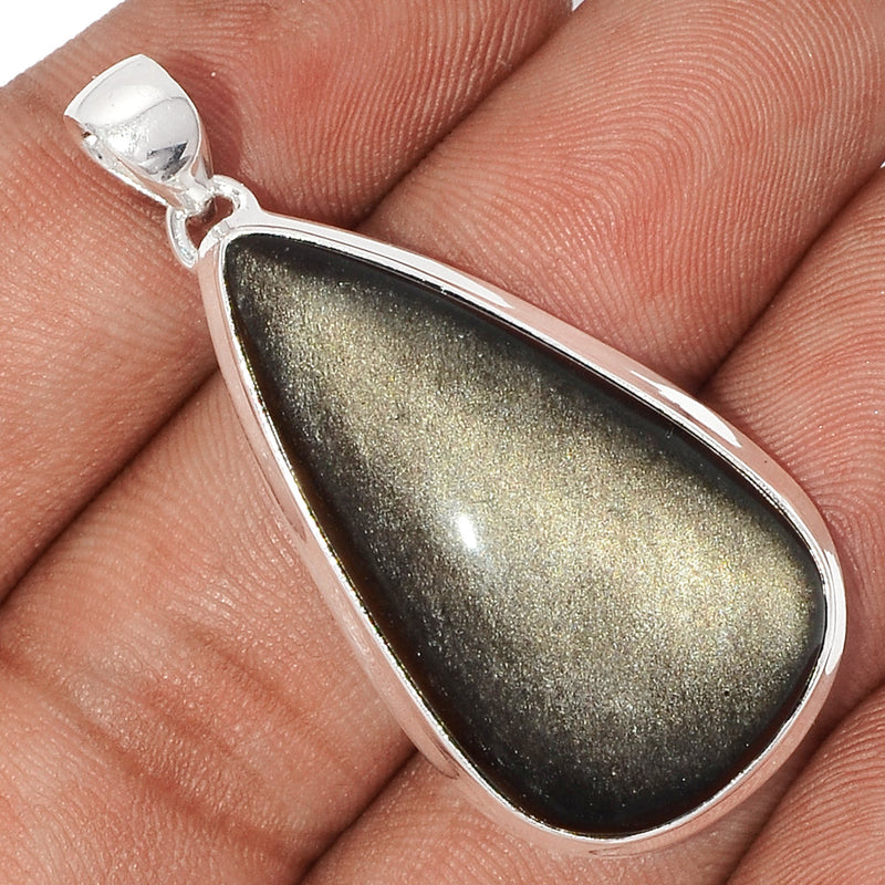 1.7" Silver Sheen Obsidian Pendants - SSOP70