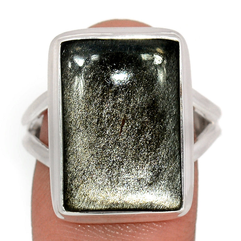 Silver Sheen Obsidian Ring - SSOR28
