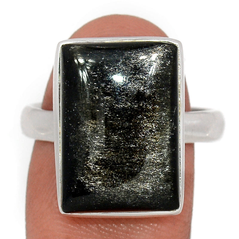 Silver Sheen Obsidian Ring - SSOR38