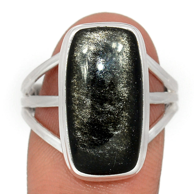 Silver Sheen Obsidian Ring - SSOR43