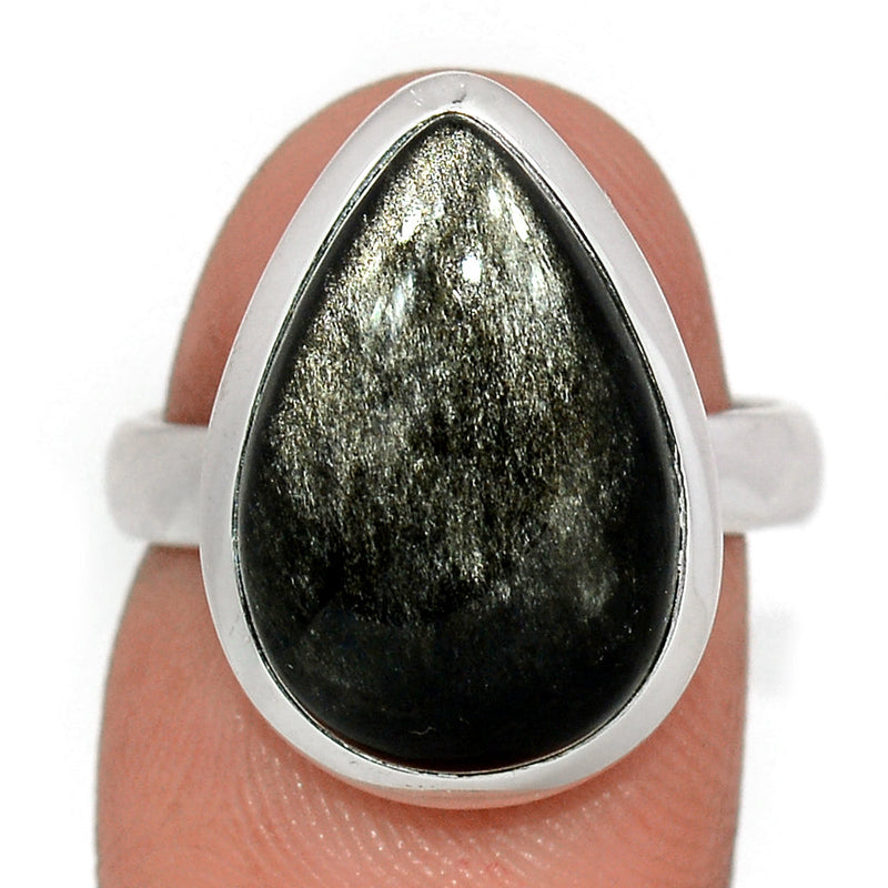 Silver Sheen Obsidian Ring - SSOR6