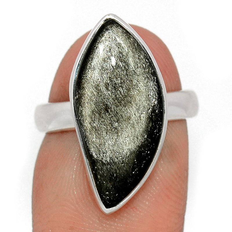 Silver Sheen Obsidian Ring - SSOR8