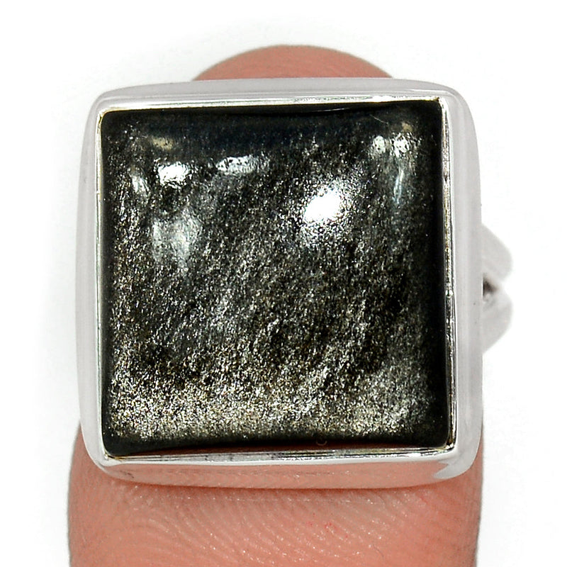 Silver Sheen Obsidian Ring - SSOR9