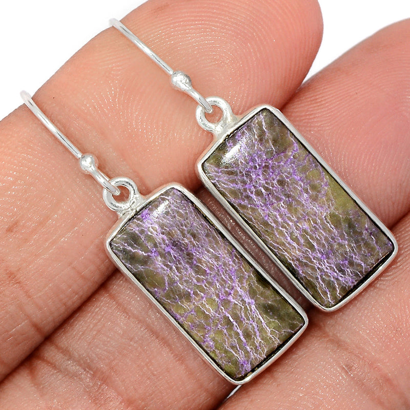 1.5" Stichtite With Serpentine Earrings - SWSE100