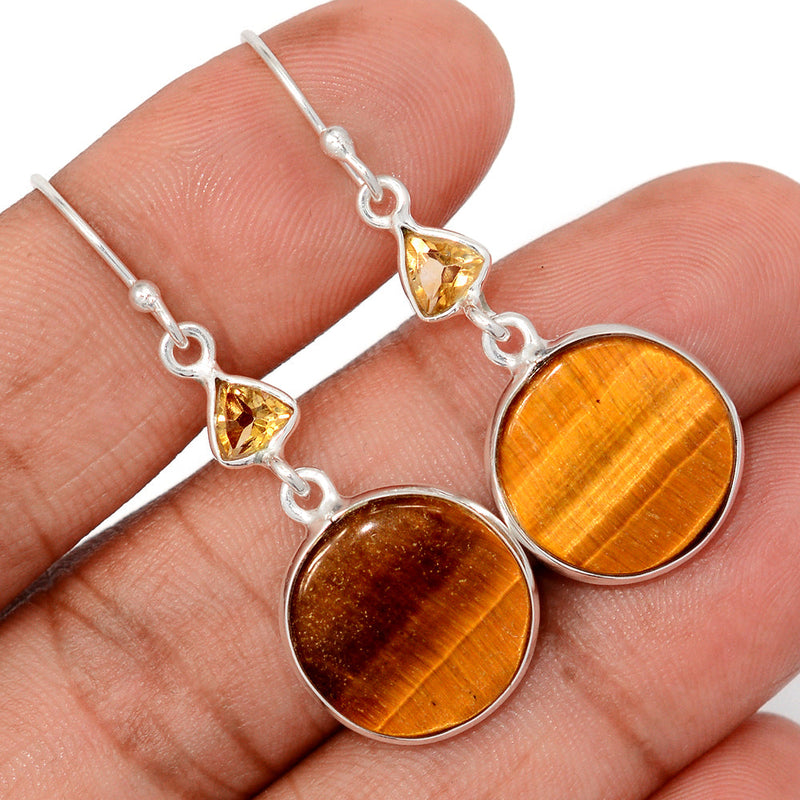 1.7" Tiger Eye & Citrine Earrings - TEYE909
