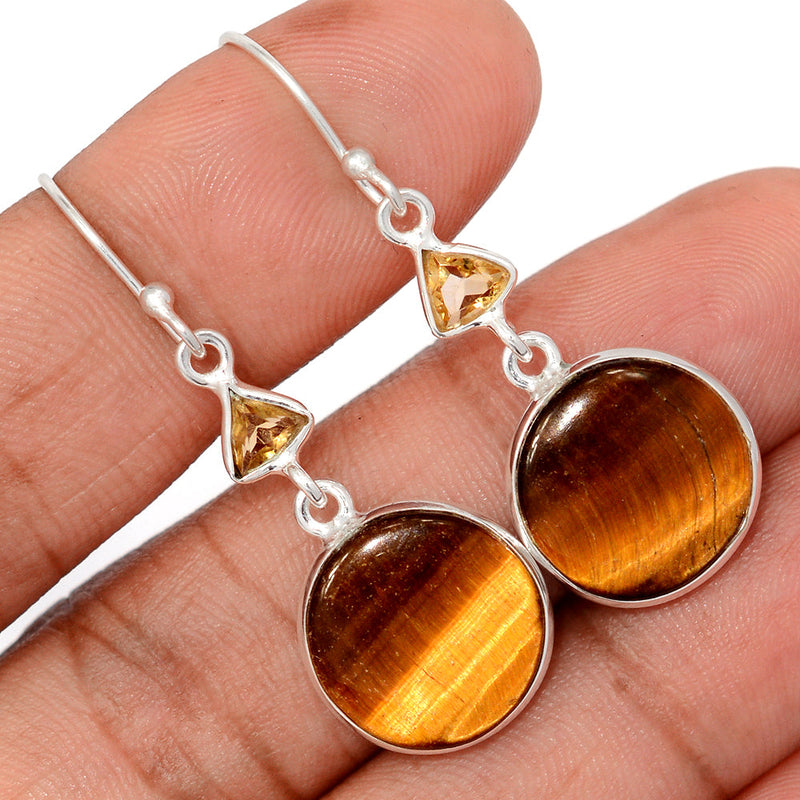 1.7" Tiger Eye & Citrine Earrings - TEYE916