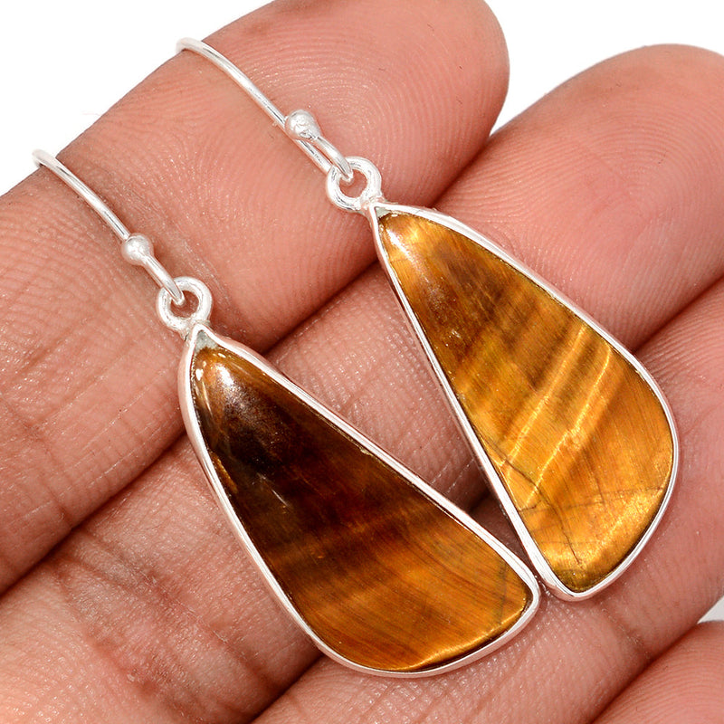 1.8" Lip Setting - Tiger Eye Earrings - TEYE949