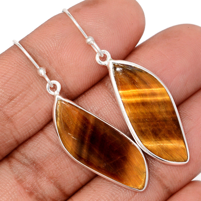 1.8" Lip Setting - Tiger Eye Earrings - TEYE950