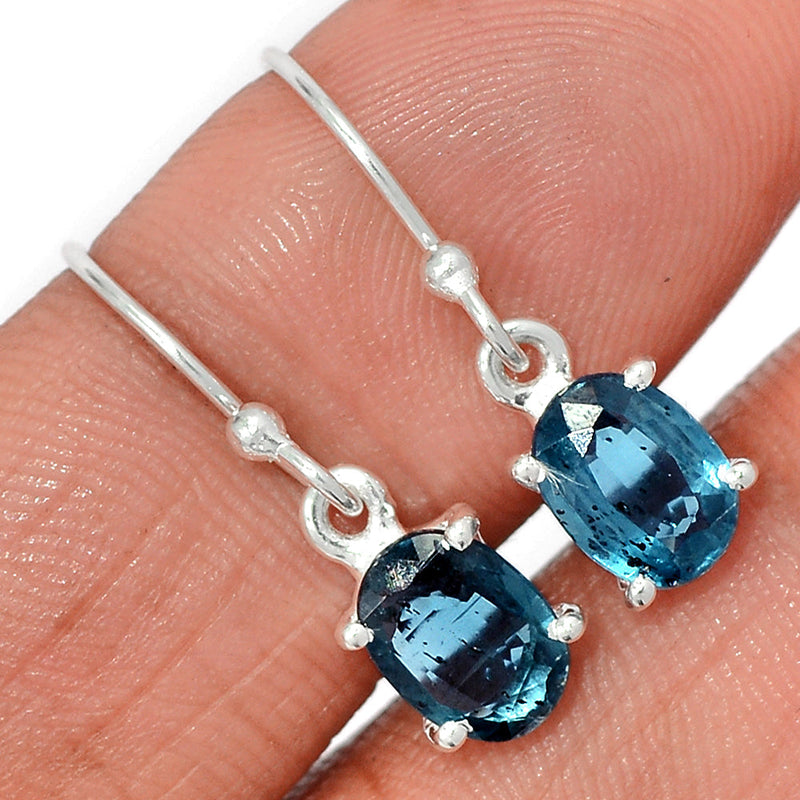 1" Claw - Teal Blue Kyanite Faceted Earrings - TKFE67
