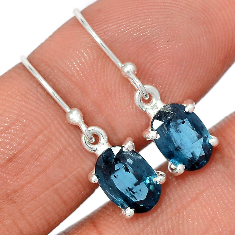 1" Claw - Teal Blue Kyanite Faceted Earrings - TKFE80