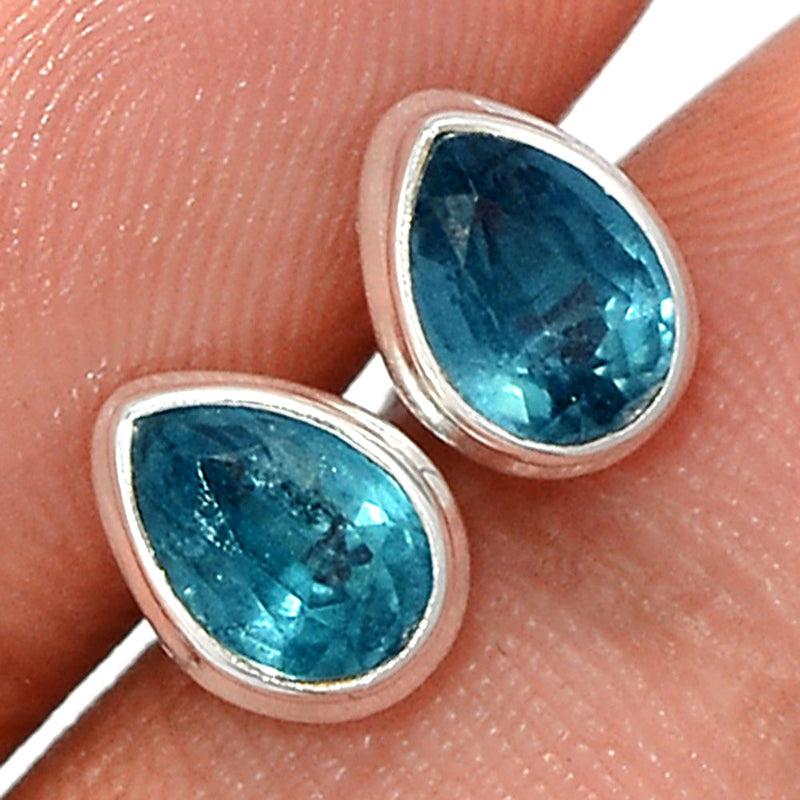 Teal Blue Kyanite Faceted Studs - TKFS15