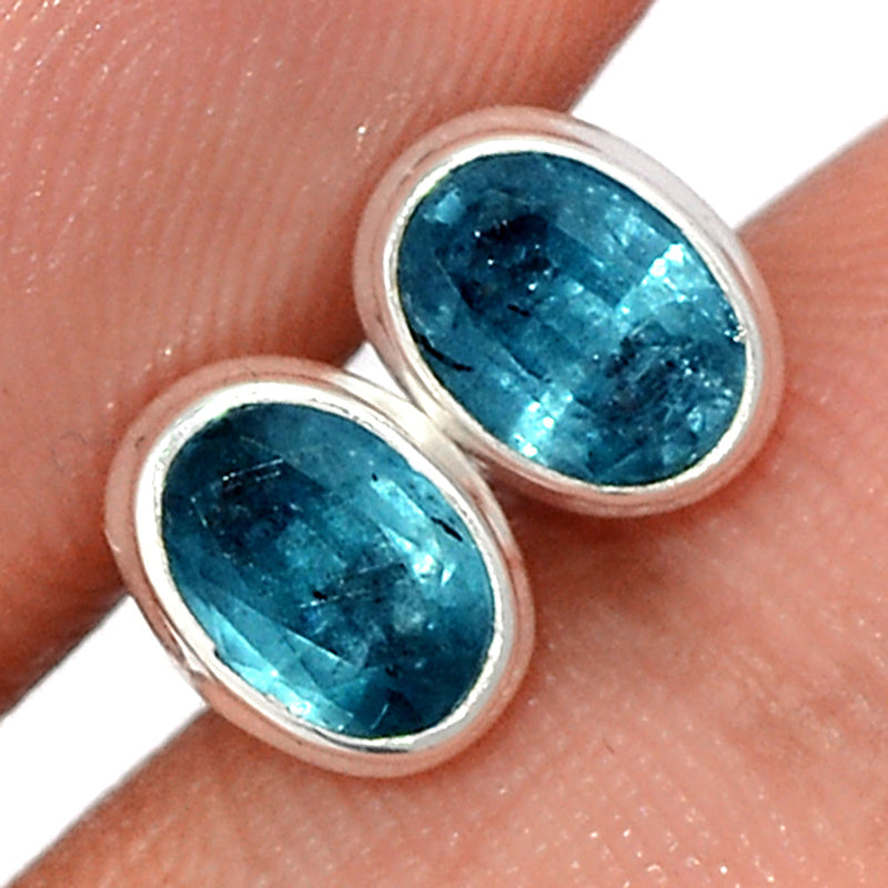Teal Blue Kyanite Faceted Studs - TKFS17