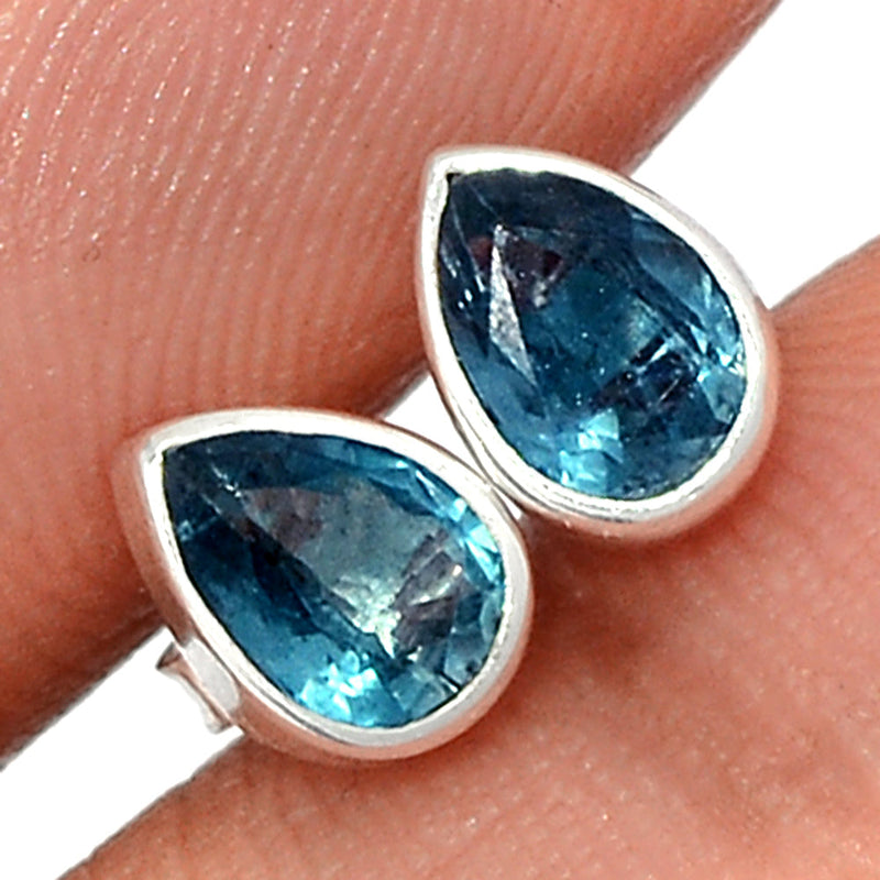 Teal Blue Kyanite Faceted Studs - TKFS23