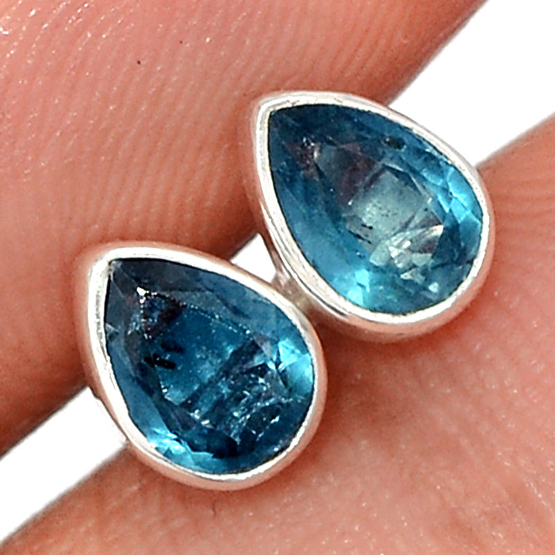 Teal Blue Kyanite Faceted Studs - TKFS24