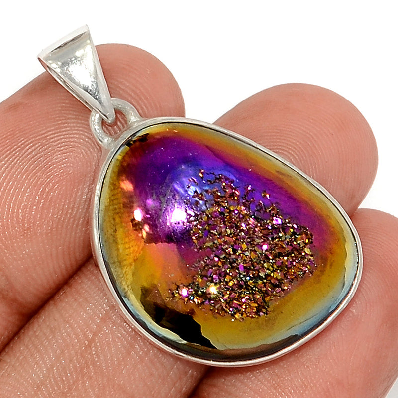 1.5" Titanium Window Druzy Pendants - TWDP916