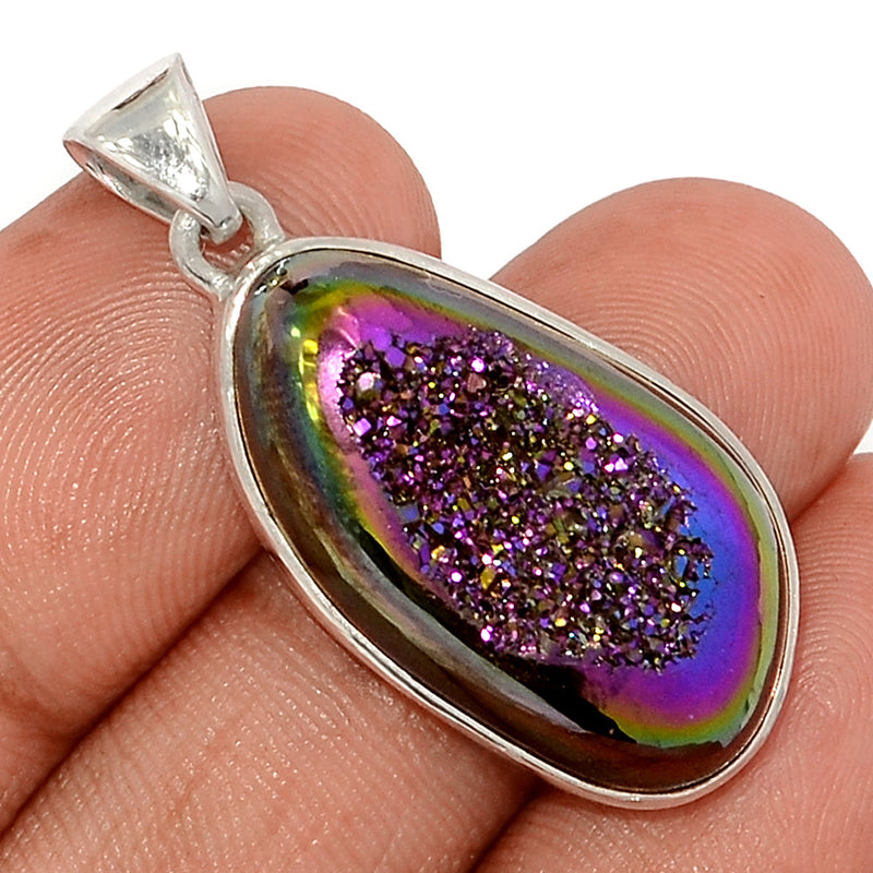 1.5" Titanium Window Druzy Pendants - TWDP921