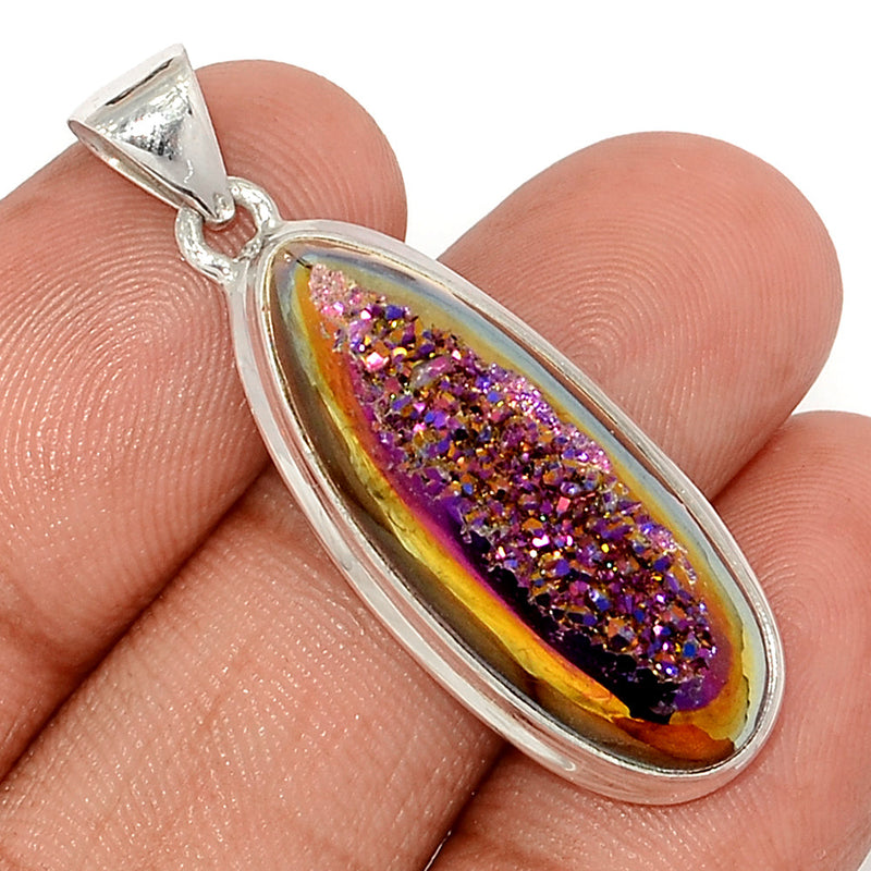 1.5" Titanium Window Druzy Pendants - TWDP927