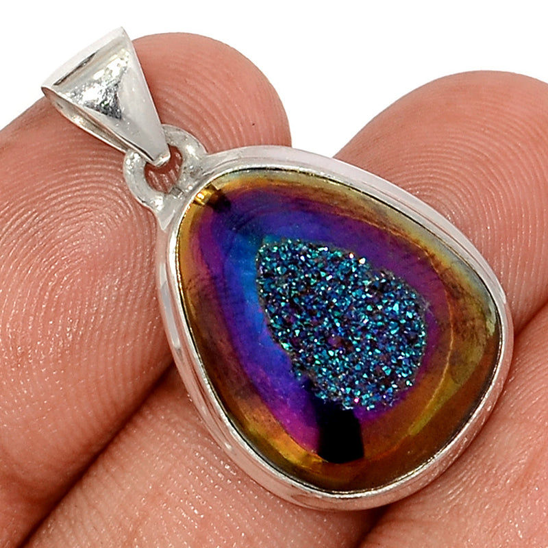 1.2" Titanium Window Druzy Pendants - TWDP940