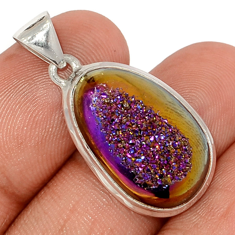 1.2" Titanium Window Druzy Pendants - TWDP941