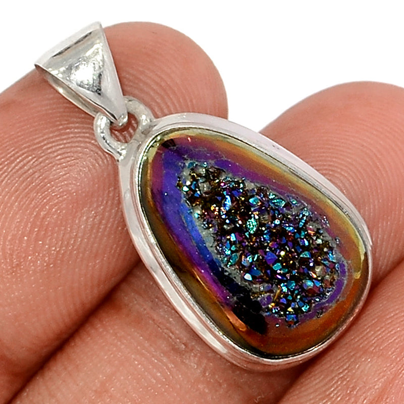 1.1" Titanium Window Druzy Pendants - TWDP945