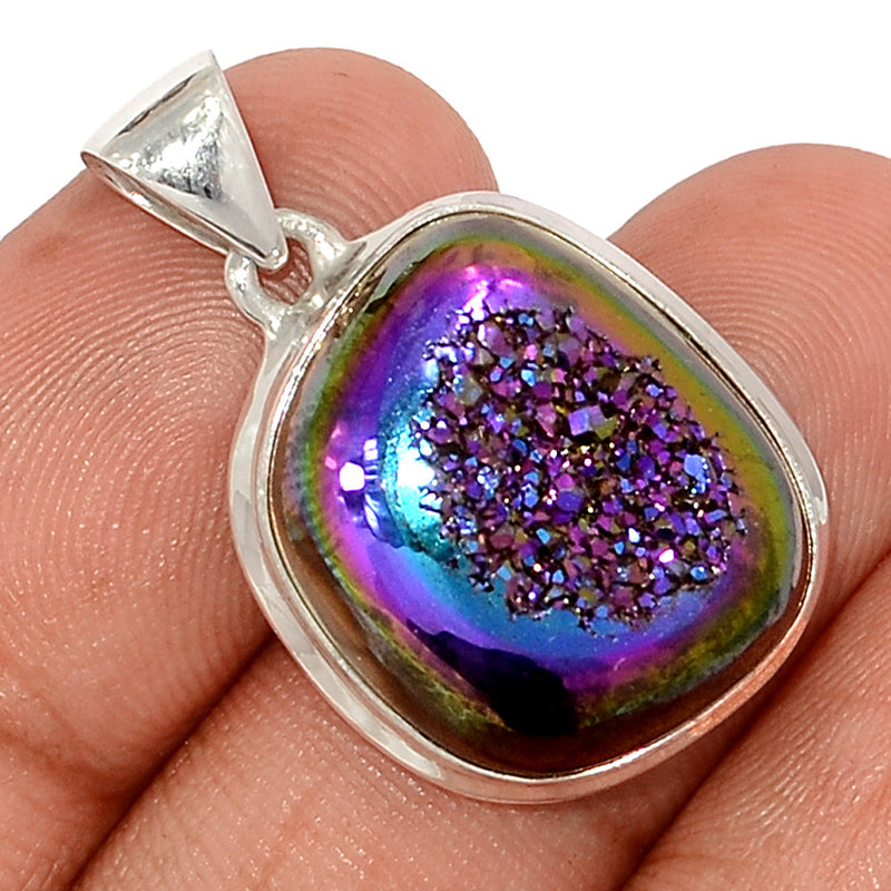 1.2" Titanium Window Druzy Pendants - TWDP946