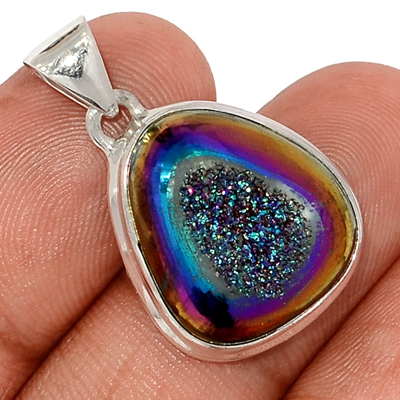 1.1" Titanium Window Druzy Pendants - TWDP947