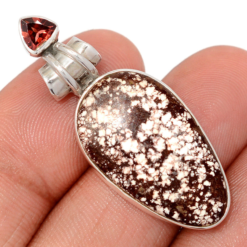 1.6" Wild Horse & Garnet Faceted Pendants - WLHP474